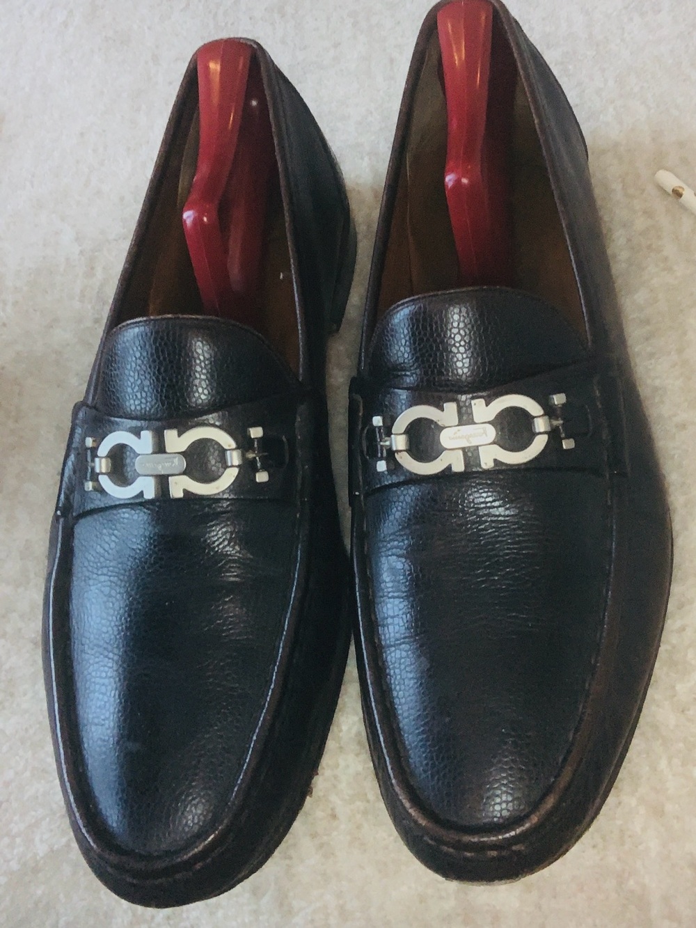 As Vintage as it get’s 1970 Salvatore Ferragamo Black Leather Gancini Bit Loafer